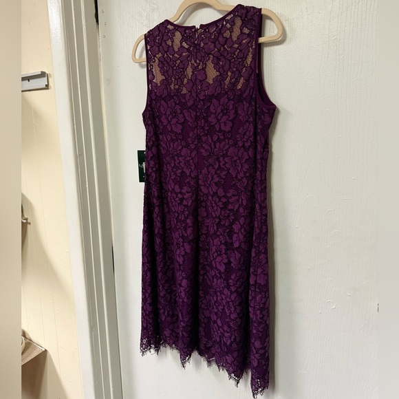 Ralph Lauren Purple Lace Dress NEW Sz 12 - Picture 3 of 6